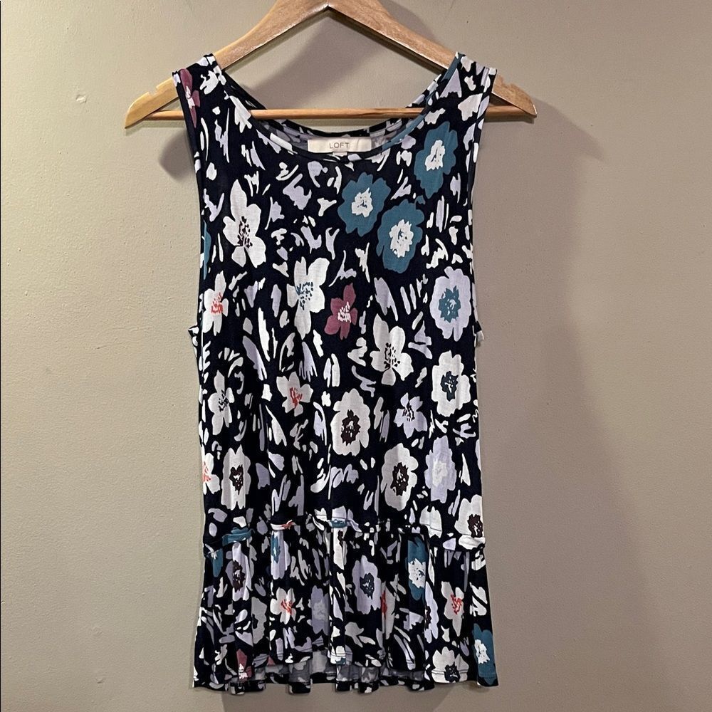 LOFT Multicolor Floral Tank Top